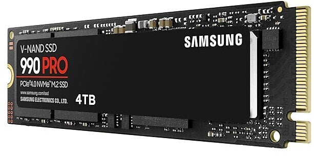 Samsung 990 Pro 4TB M.2 NVMe PCIe 4.0 SSD – 7.450 MB/s Lesen, 6.900 MB/s Schreiben, 4GB Cache, 2.400 TBW, AES 256-Bit, TRIM, Dynamic Thermal Guard Samsung 990 Pro 4TB M.2 NVMe PCIe 4.0 SSD – 7.450 MB/s Lesen, 6.900 MB/s Schreiben, 4GB Cache, 2.400 TBW, AES 256-Bit, TRIM, Dynamic Thermal Guard